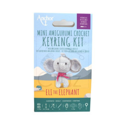 Kit llavero mini amigurumis crochet Eli the elephant