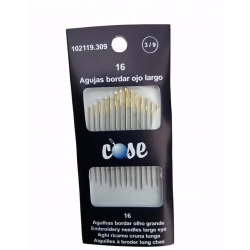 Agujas para coser o bordar ojo largo. Cosé